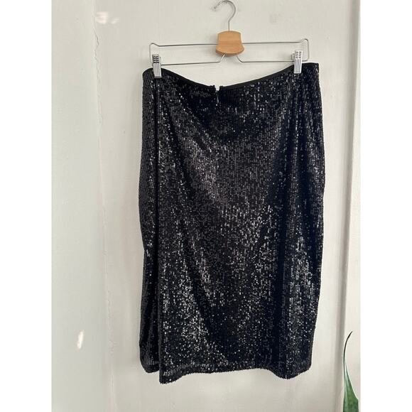 HALOGEN Women's Plus Black Sequin Pencil Skirt | Size 2X - Picture 3 of 3
